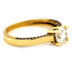 złoty pierścionek bez cyrkonii