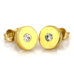 Złote kolczyki 333 na sztyft z cyrkonią