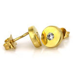 Złote kolczyki 333 na sztyft kółka