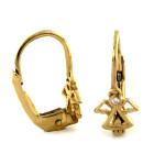 Złote kolczyki 585 anioł aniołek z cyrkoniami