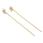 Złote kolczyki 585 krzyżyki na łańcuszkach