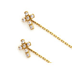 Złote kolczyki 585 krzyżyki