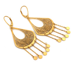 złote efektowne kolczyki 585