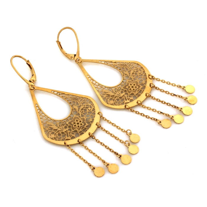 złote efektowne kolczyki 585