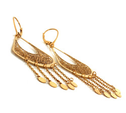 ażurowe długie kolczyki 585