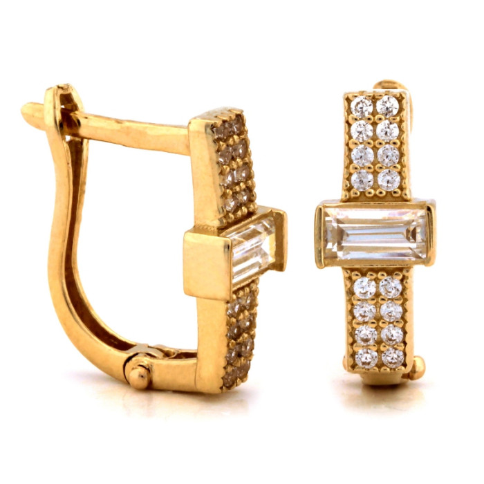 złote kolczyki z cyrkoniami