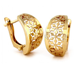 Złote kolczyki 585 blaszki ażurowe