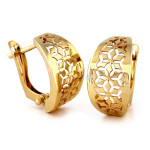 Złote kolczyki 585 blaszki ażurowe