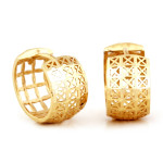 złote kolczyki szerokie zdobione koła