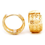 kolczyki złote szerokie koła z ażurem