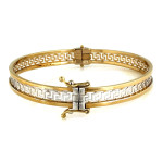 dwukolorowa złota bransoletka 585