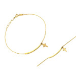 bransoletka złota 375 z krzyżykiem