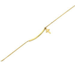 delikatna bransoletka ze złota 375 krzyżyk