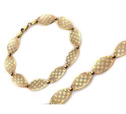 Złota bransoletka z ażurowych elementów