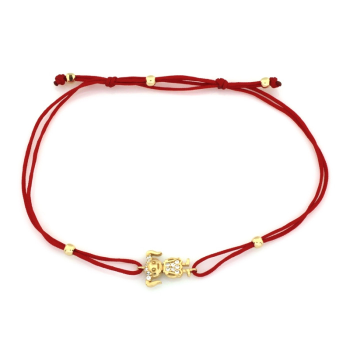 bransoletka sznurek złoto 14k