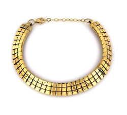 Złota bransoletka 585 szeroka elementowa