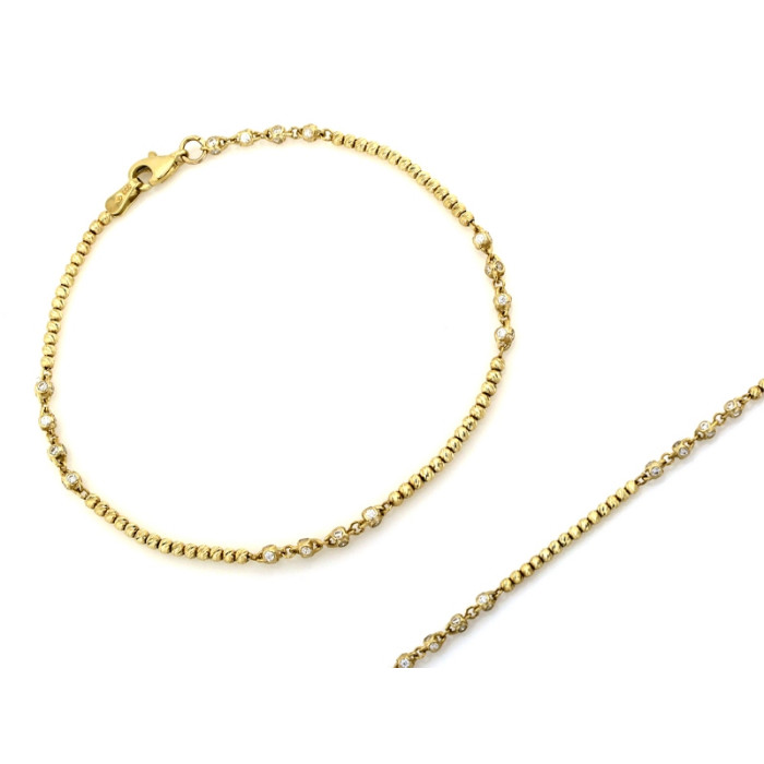 Złota bransoletka 333 z małych kuleczek