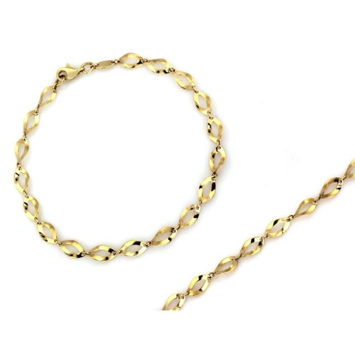 Bransoletka złota z wycinanych elementów