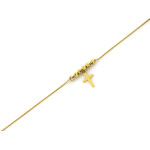 bransoletka ze złota 585 krzyżyk i kuleczki