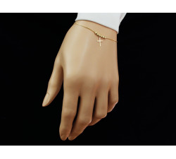 elegancka bransoletka złota z krzyżykiem 585