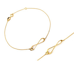 złota bransoletka 585 z nieskończonością