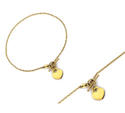 złota bransoletka z gładkim sercem