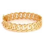 złota bransoletka szeroka elementowa