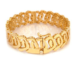 bransoletka ze złota elementowa szeroka