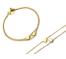 złota bransoletka z wisiorkami