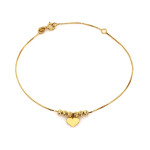 Bransoletka złota z kulkami i sercem