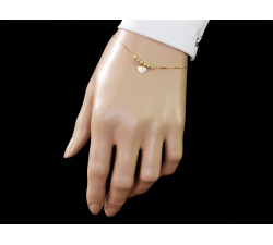 Bransoletka złota z kulkami i sercem