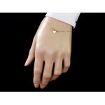 Bransoletka złota z kulkami i sercem