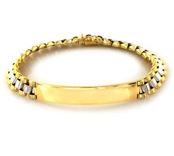 złota szeroka bransoletka męska 375