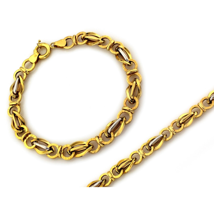 Bransoletka złota 585 modna z dużych ogniw