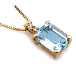 Naszyjnik ze złota 585 z topazem i cyrkonią