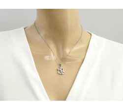 Srebrna zawieszka 925 ANIOŁEK Z CYRKONIAMI 2,44g