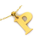 Złoty naszyjnik 585 z literką P na łańcuszku na prezent