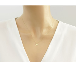 Złoty naszyjnik 585 z literką P na łańcuszku na prezent