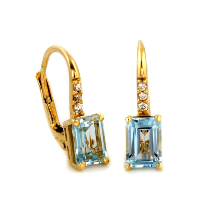 złote kolczyki topaz