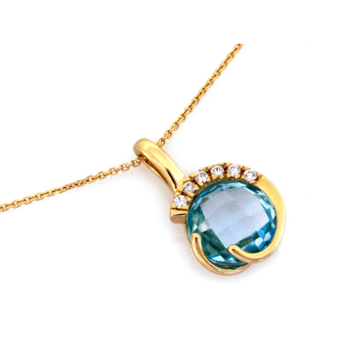 złoty naszyjnik topaz