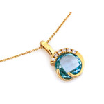 złoty naszyjnik topaz