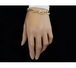 Bransoletka złota 585 z dużych ogniw modna dla kobiety damska