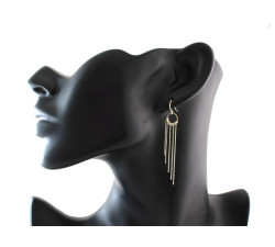 Złote kolczyki 375 na sztyfcie długie wiszące z łańcuszkami