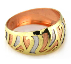 Złoty pierścionek 375 przeplatany