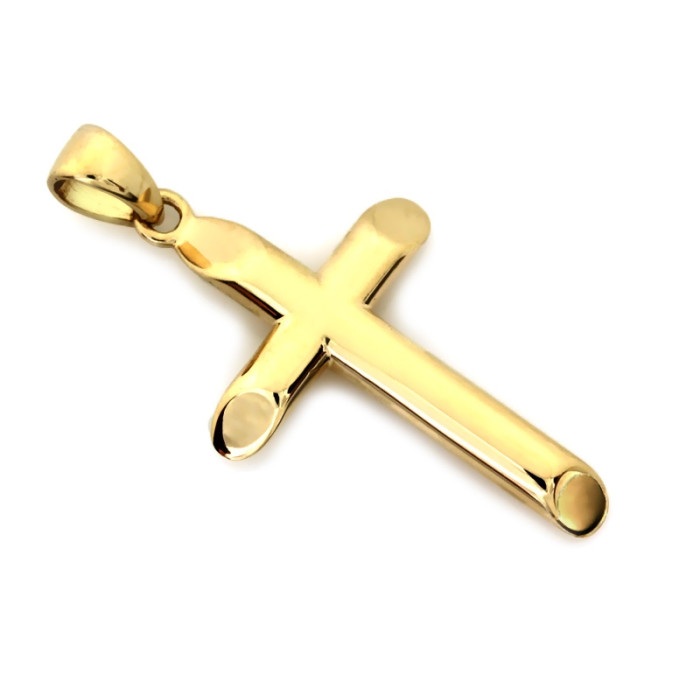Przywieszka złoty krzyżyk 375 gładki krzyż wisiorek na łańcuszek