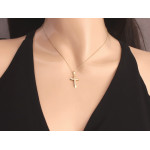 Przywieszka złoty krzyżyk 375 gładki krzyż wisiorek na łańcuszek