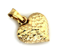 Wypukłe serduszko zawieszka ze złota 375 mały dwustronny wisiorek na prezent