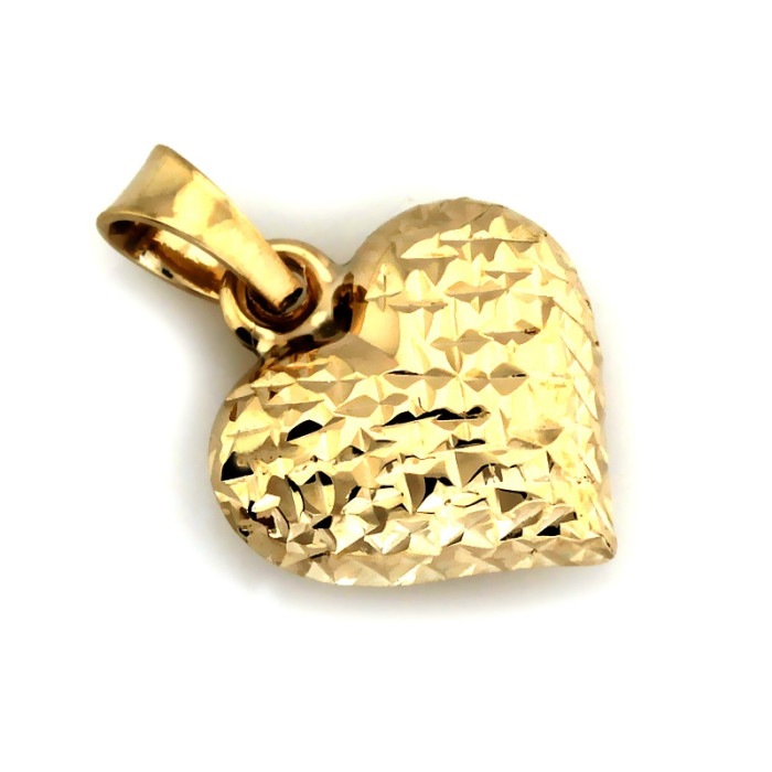 Wypukłe serduszko zawieszka ze złota 375 mały dwustronny wisiorek na prezent