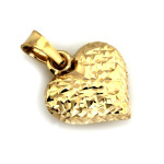 Wypukłe serduszko zawieszka ze złota 375 mały dwustronny wisiorek na prezent