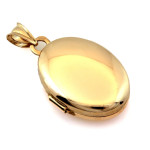 Złota zawieszka 585 puzderko na fotografię owalne bez kamieni